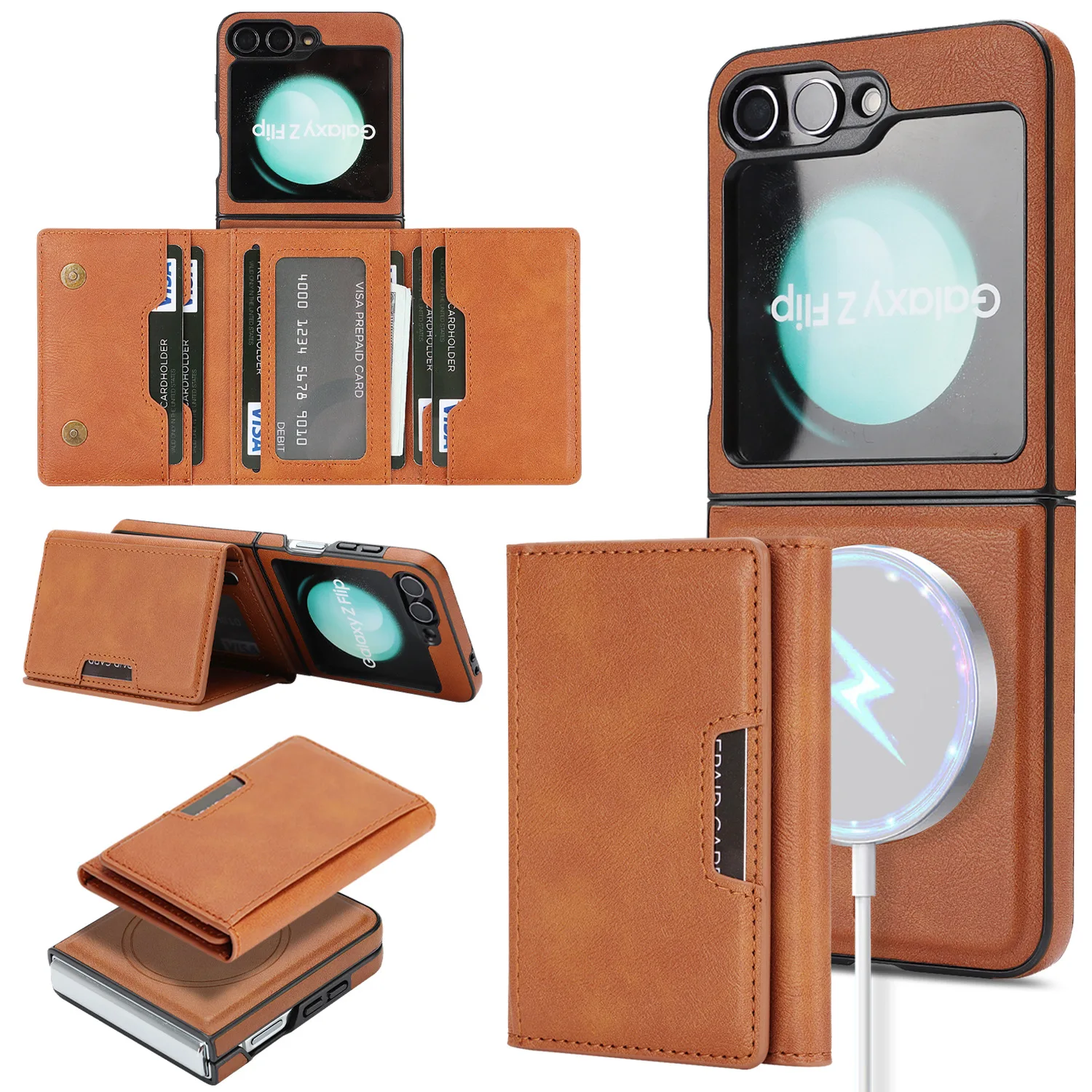 MagSafe Magnetic Card Holder with Wireless Charging and Inner Fabric Finish