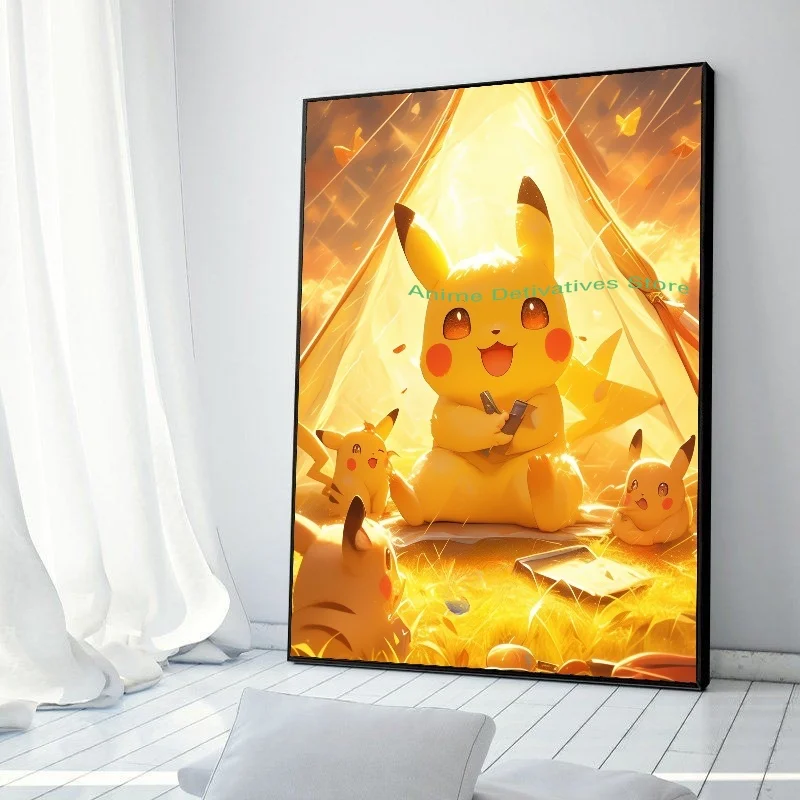 thumbnail image 1 of Figuras de anime de Pokémon en alta definición, Charizard, Bulbasaur, Squirtle, Charmander, ilustraciones, póster, pintura en lienzo, arte de pared, decoración de la habitación del hogar, 1 of 5