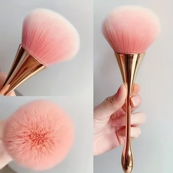 Rose Gold Fan Makeup Brush 1