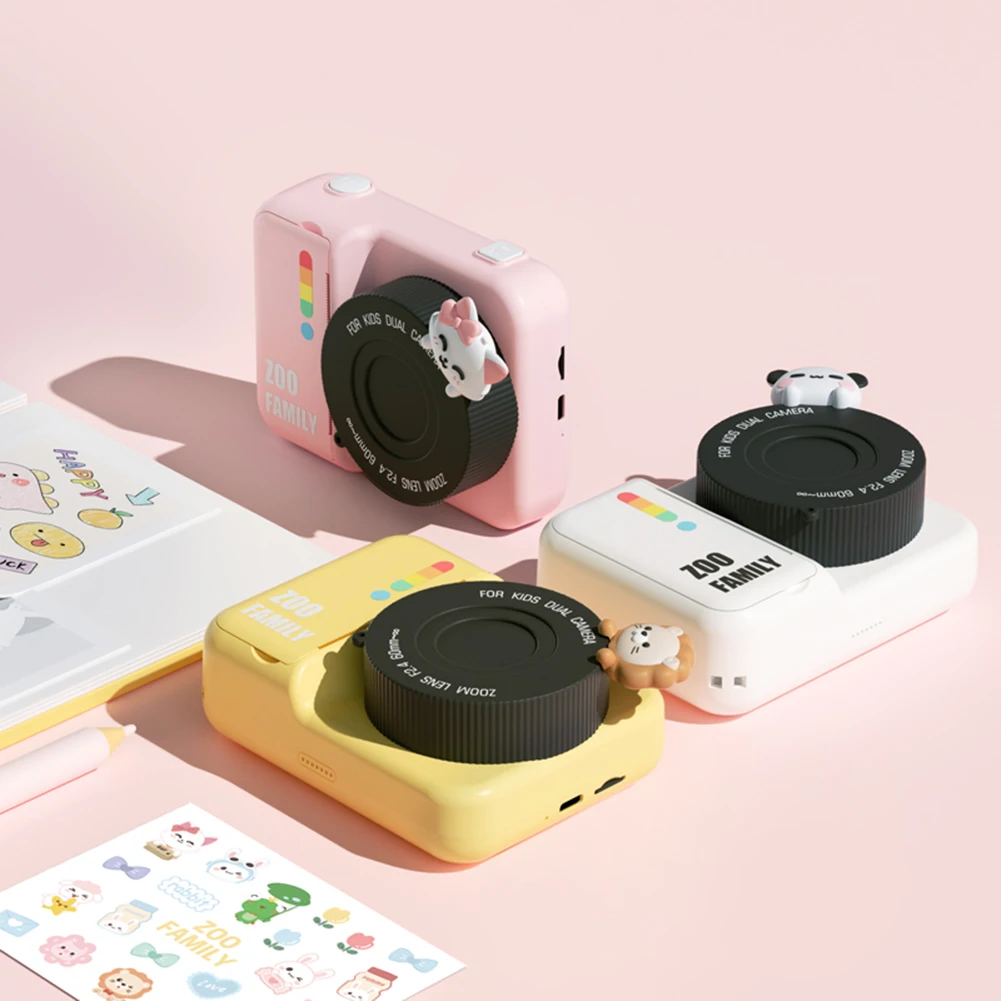 어린이용 즉석 카메라, 비디오 카메라, 어린이 셀카 카메라 장난감, 사진 종이 3 롤,  카메라, 소년 소녀 선물, 48MP, 1080P