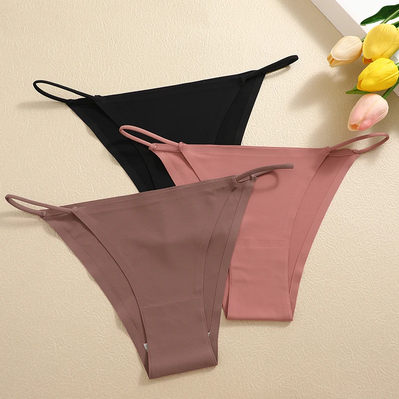 Women Panties Women Seamless Panties Sexy Low Rise Briefs for Female Mluti Colors Breathable Lingerie Ice Silk No Trace Underwear Soft S-XL