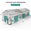 Chicken Coop 130” X 40” Chicken Run Pen with Waterproof Cover Outside Portable Chicken Cage Enclosure Tractor 6