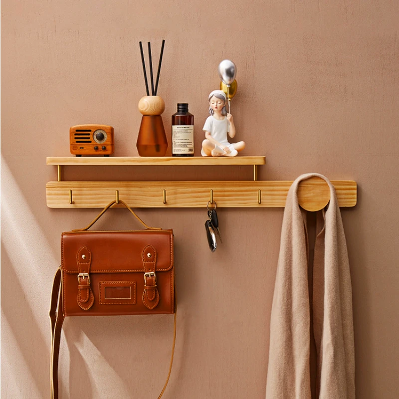 SolidWoodCoatRackwithUpperStorageSmoothFinishHooksfor