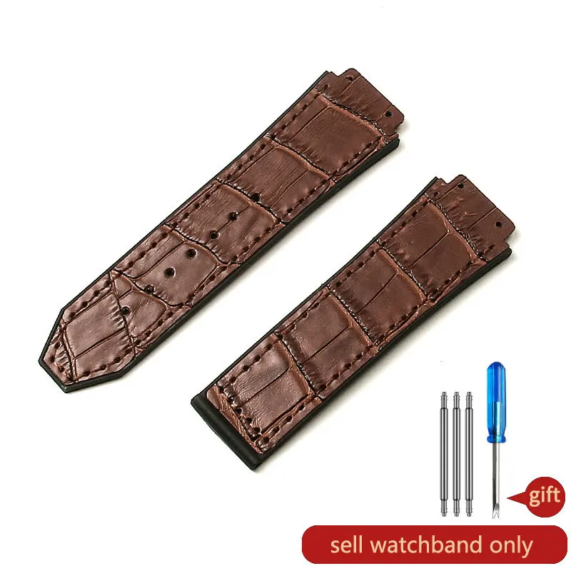 Hublot Yubo Watch Classic Fusion Series Leather Silicone Watchband with Tool, 19mm, Convex Interface