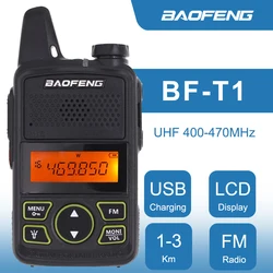 Baofeng BF-T1 햄 라디오 미니 워키토키, 400-470MHz 클래식 핸디 아마추어 양방향 라디오, 레스토랑 호텔 어린이 완구