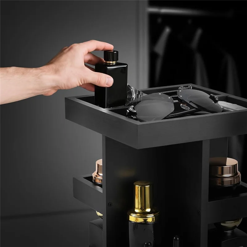 Hot Trend-For Men's Cologne Organizer 3 Tier Large Capacity Wood Perfume Gift 6