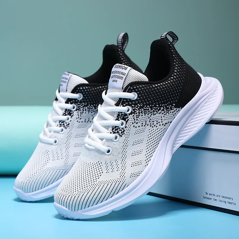 Women's Running Shoes Light Sneaker Shoes for Women Breathable Casual Walking Fly Weaving Ventilate Elastic Sneakers