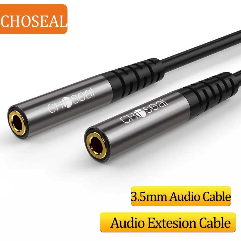 CHOSEAL 3.5mm Female to Female Adapter Cable TRS Stereo Audio AUX Connector Cod for Headphones Car AUX Extension Cable