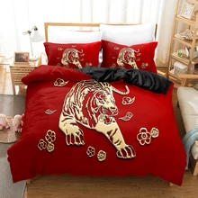 Vermelho capa de edredão poliéster tecido colchas macias para cama rainha rei tamanho conjunto cama adulto crianças consolador capa estilo aguarela