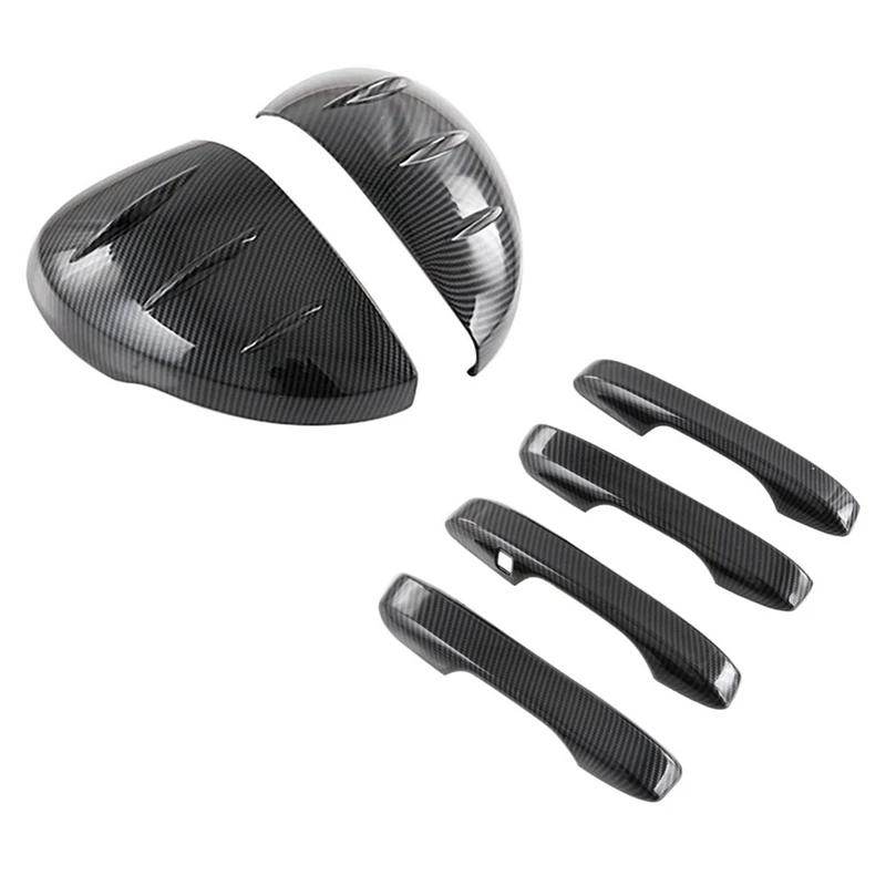 

For 11Th Gen Honda Civic 2022 Carbon Fiber Side Rearview Mirror Cover Door Handle Cover Trim Decor Sticker Accessories