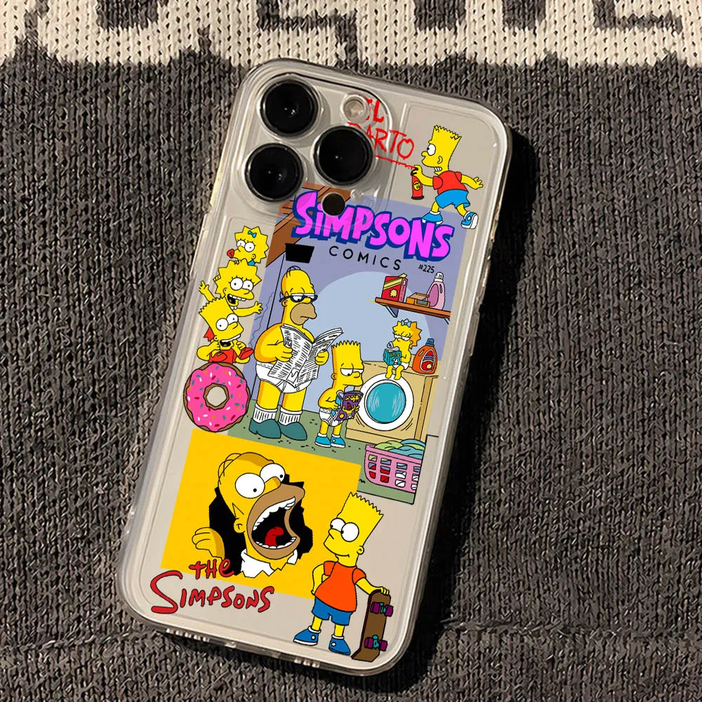 Playful Simpsons Family Clear Phone Case Cover