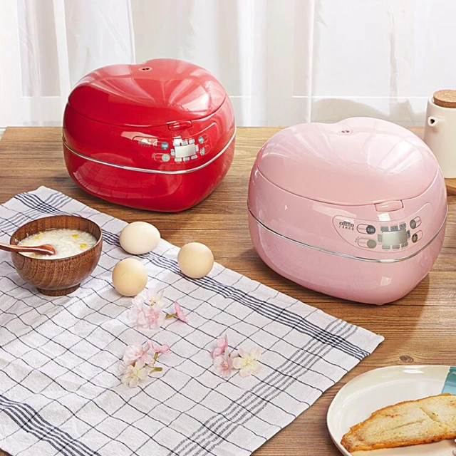 Peach Shaped Electric Rice Cooker Intelligent Mini Electric Rice Cooker  Household 1-2-3-4 People Kitchen Appliances Cooking