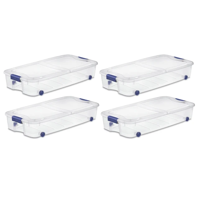 Sterilite 66 Qt. Ultra Storage Box Plastic, Set of 4 storage box organizer  box storage containers - AliExpress