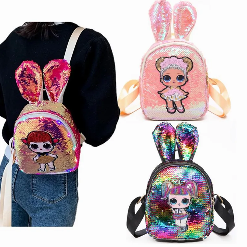 Новый мультяшный рюкзак LOL Surprise Doll для детей школьный с красочными блестками и