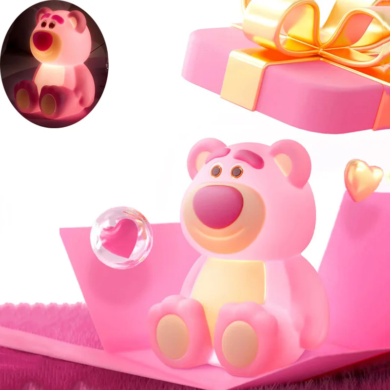 

Ночник «Медведь» Disney Lotso Huggin, прикроватный светильник, прикосновение, защита глаз меняющая цвет, ночник для детской спальни, домашние украшения, игрушка