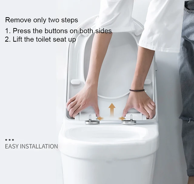 Evrensel U şekli uzatılmış yavaş yakın WC tuvalet koltukları kapaklı kase  kapağı üstü monte edilmiş hızlı serbest bırakma PP kurulu yumuşak kapatma  CF22055PP