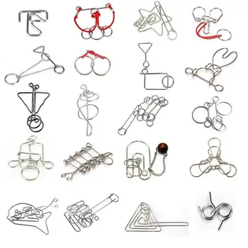 Classic Metal Brain Teaser Puzzle IQ Mind Magic Wire Puzzles Game for Adults Kids