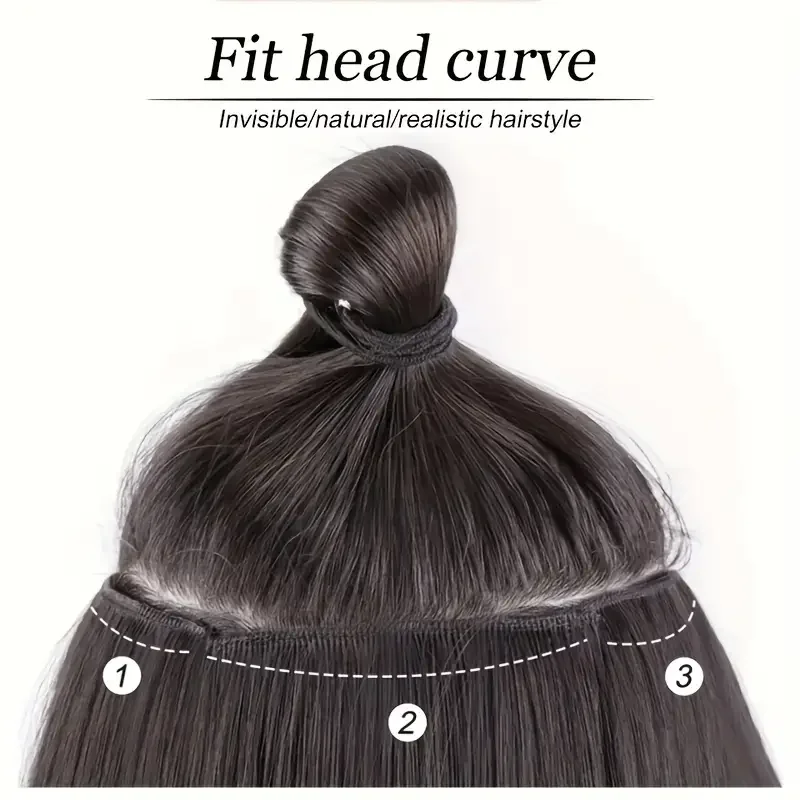 3Pcs/Set Synthetic Seamless Clip Ins Hair Extensions For Women Full Head Wavy Thick Clip In Hairpiece With Invisible BB Clips