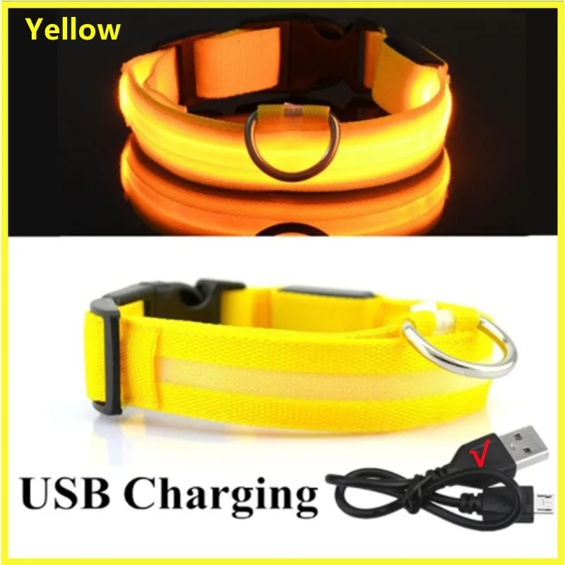 thumbnail image 1 of Collar luminoso recargable por USB, collar ajustable con luz LED brillante para perros grandes y pequeños, collar con luz nocturna para gatos, arnés de seguridad para mascotas, 1 of 5