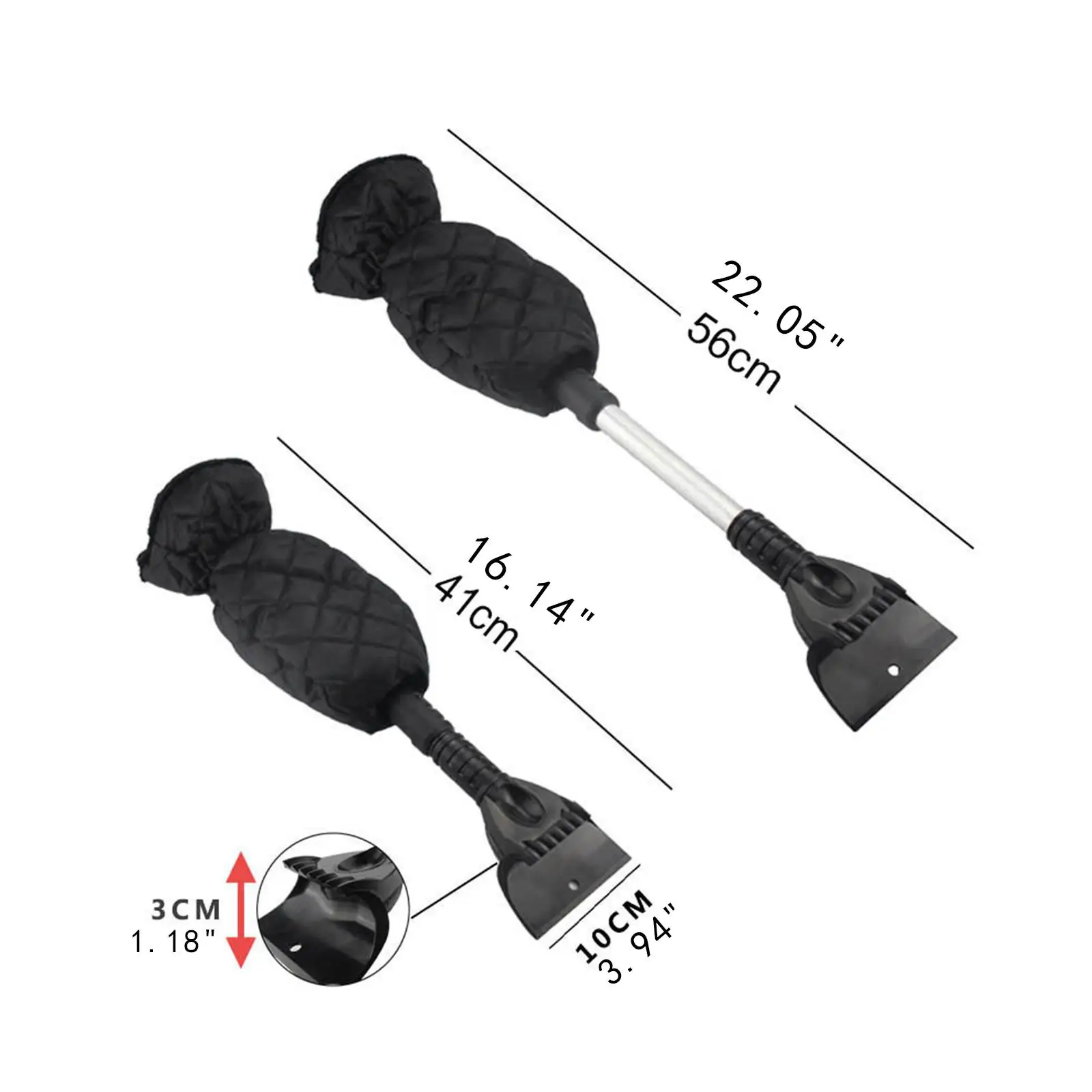 Retractable Car Windshield Ice Scraper with Glove Winter Car Accessories 41-56cm for Winter Lightweight Multifunctional Sturdy