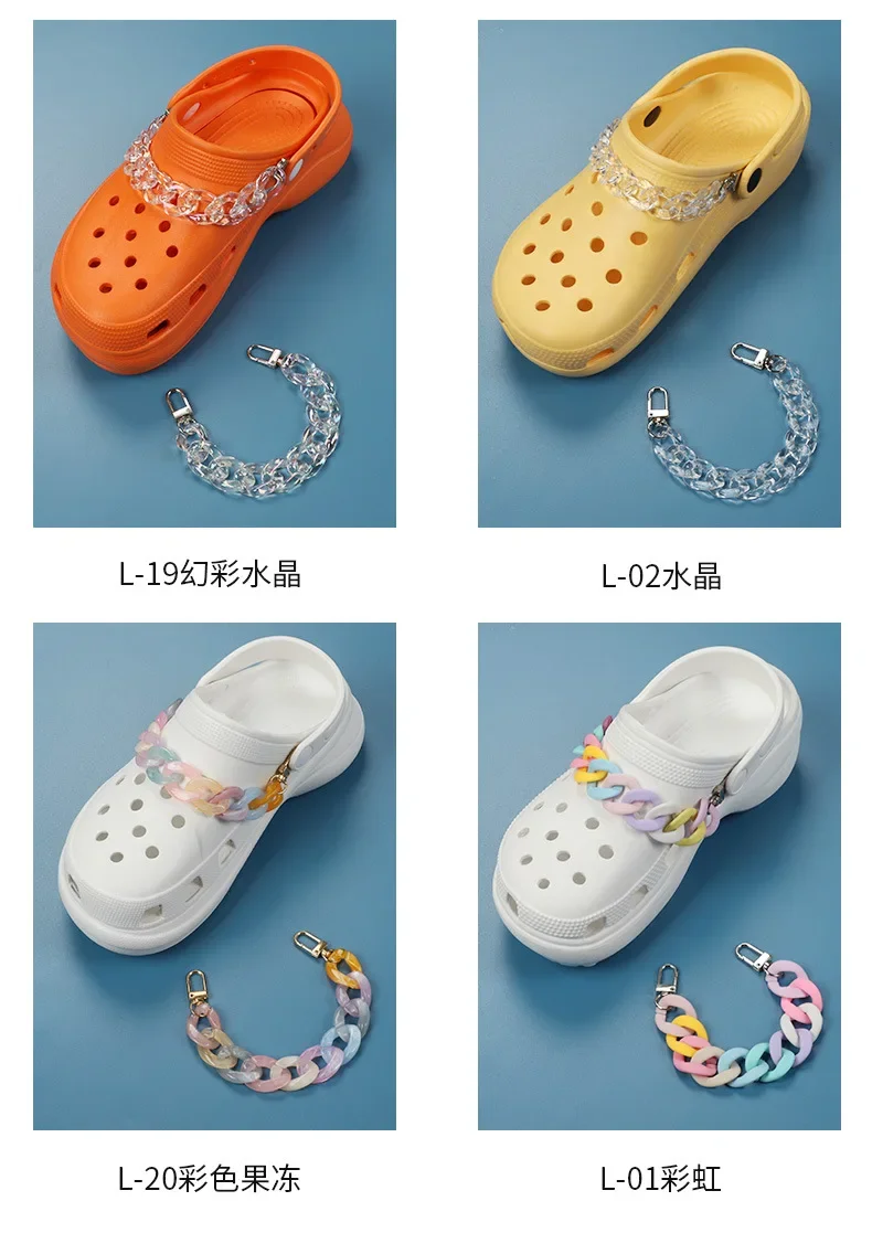 Einteilige Kette Schuhe Charms Kunststoff Perle Macaron Zubehör für Clogs Schuh Dekorationen Mann Kinder Geschenke – Detail 6