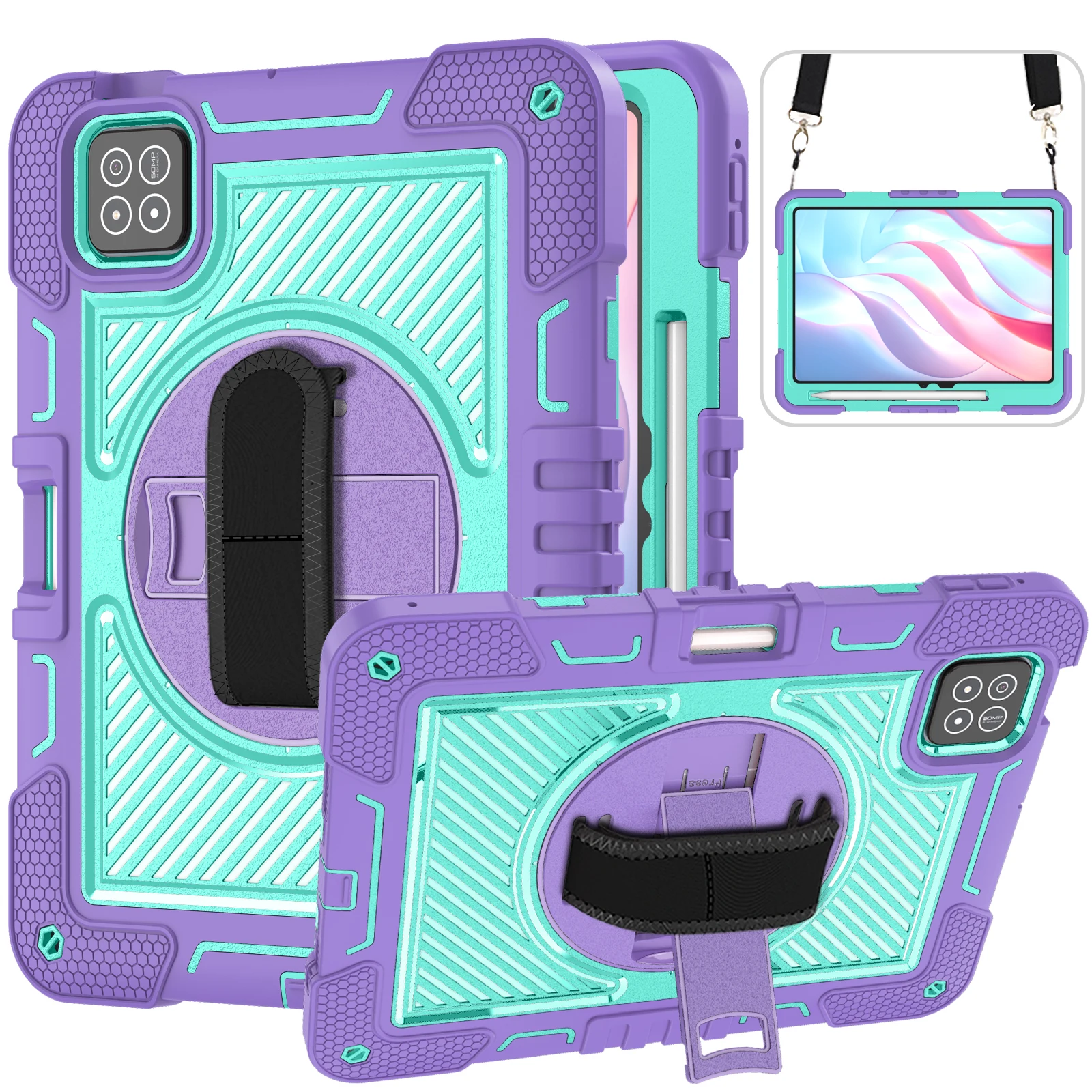 MUMOYAN Custodia Per Xiaomi Poco F3/F3 Pro, Ibrida 2 In 1 Con Anello Girevole, Blu