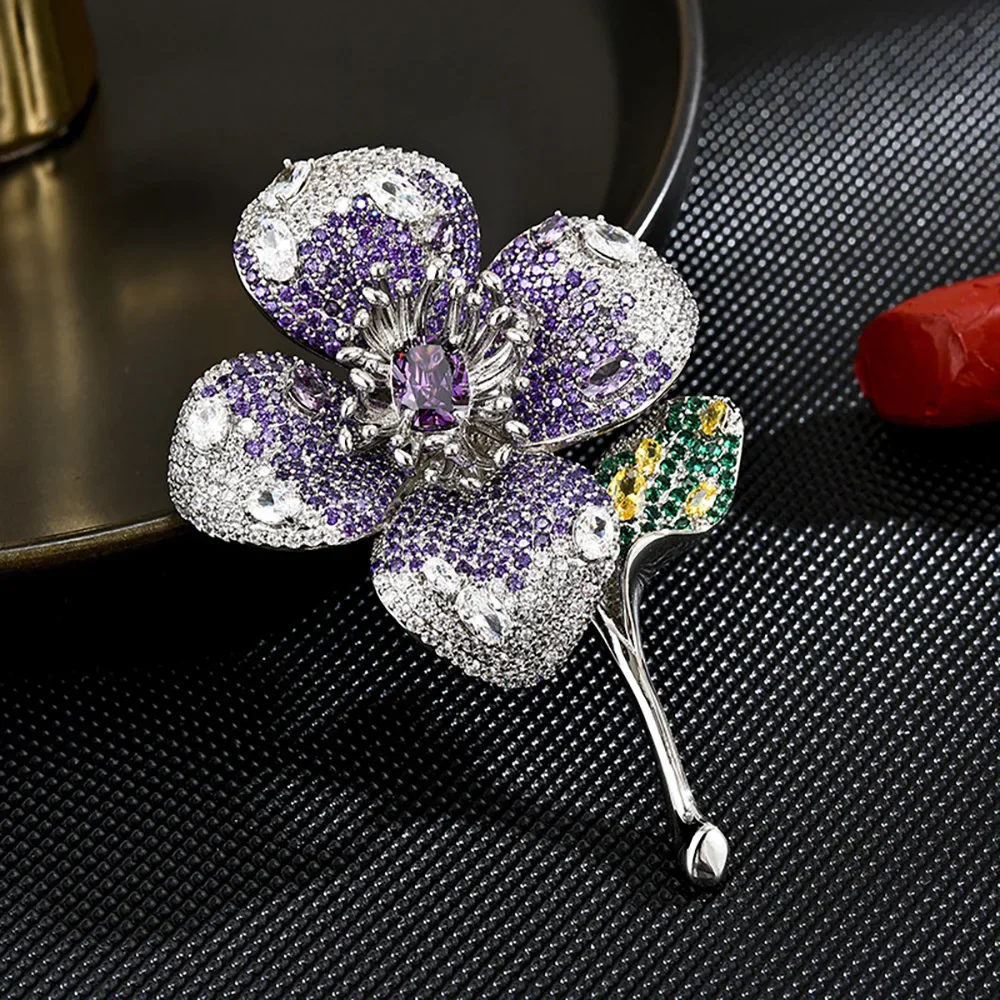new Luxury Brooch for women mountain plum blossom Brooches Zircon Inlaid Pins Jewelry Design Clothing catwalk  Accessories Gifts