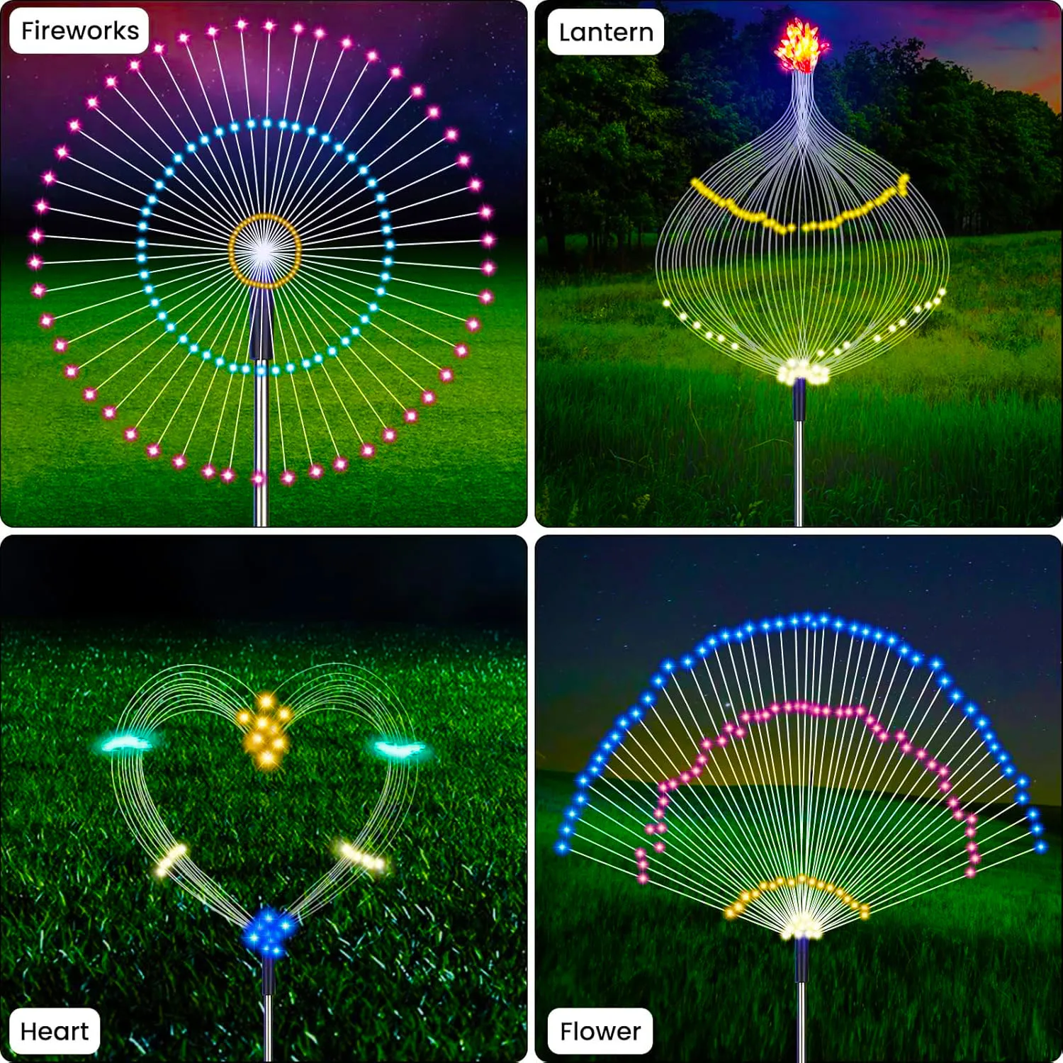 Solar Lights LED Solar Garden Lights Outdoor Waterproof Solar Firework Lights DIY Ground Lamp Lawn Yard Path Patio