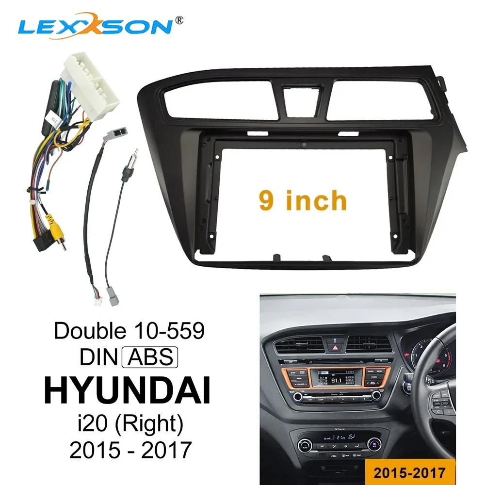 

Комплект отделки 9-дюймовой автомобильной Fascia Для HYUNDAI i20 2015-2017, правое колесо, двойной Din автомобильный радиоприемник, Dvd рамка, аудио адаптер, панель приборной панели