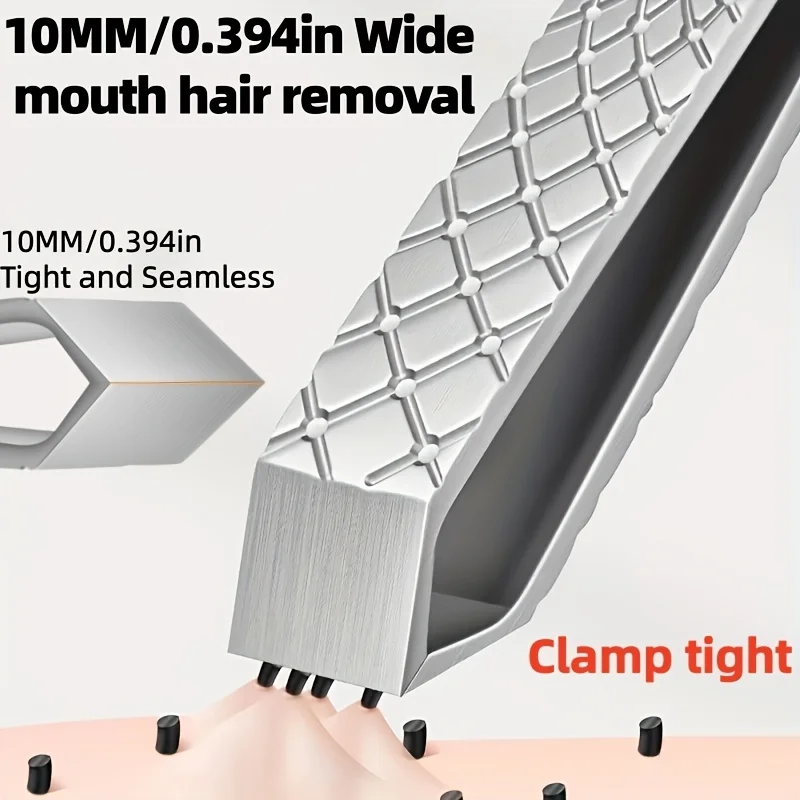 10mm 광폭 스테인리스 스틸 제모기 및 제모기구, 인체공학적 손잡이, 남녀 모두를 위한 정밀한 큰 개구부