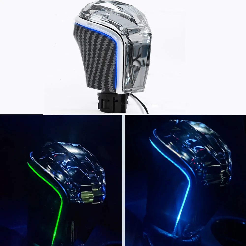 

For Toyota CAMRY avalon Led Ambient Light Crystal Gear Shift Knob Handle Head Cover Shift Lever Gear