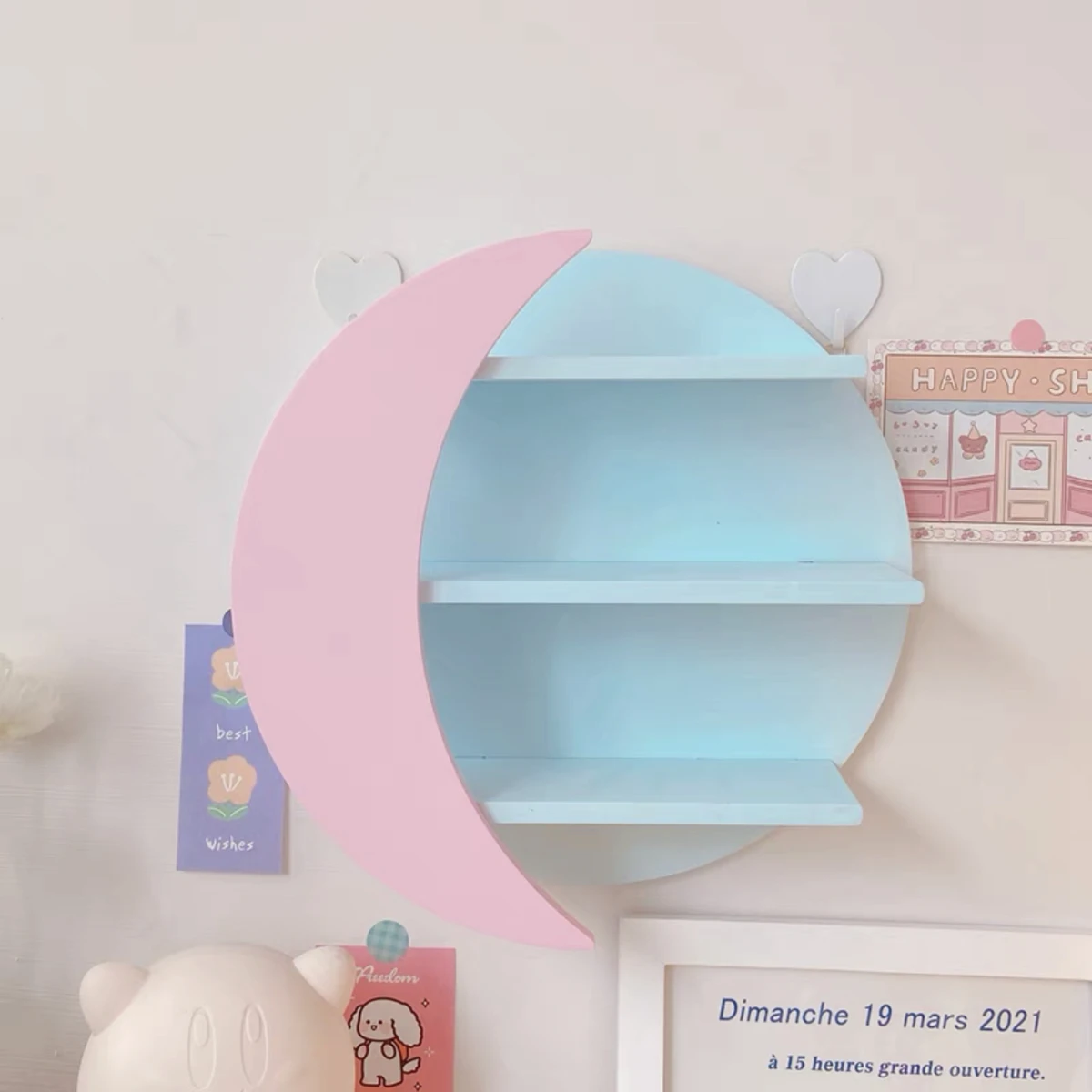 女の子のためのピンクのカワイイストレージラック,木製,かわいい