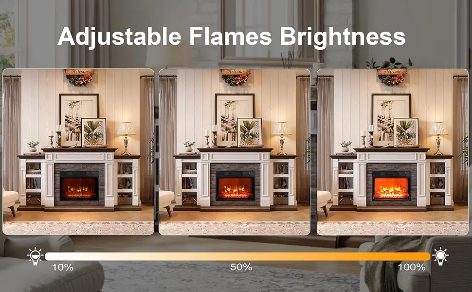 electric fireplace with mantel
