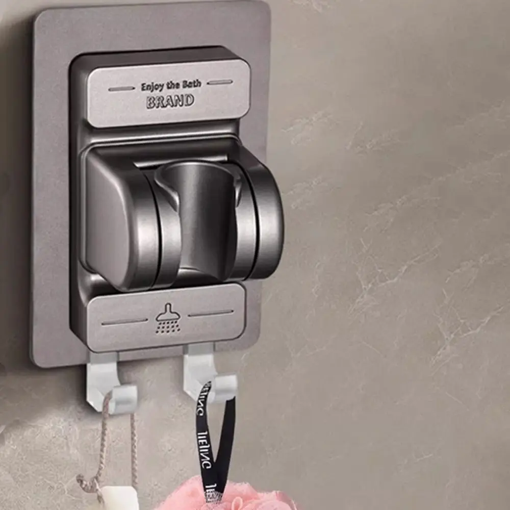 Description Picture 5 of itemAdjustable Shower Head Holder with hooks Wall Mounted Handheld Sprayer Support Self-Adhesive Showerhead Bracket