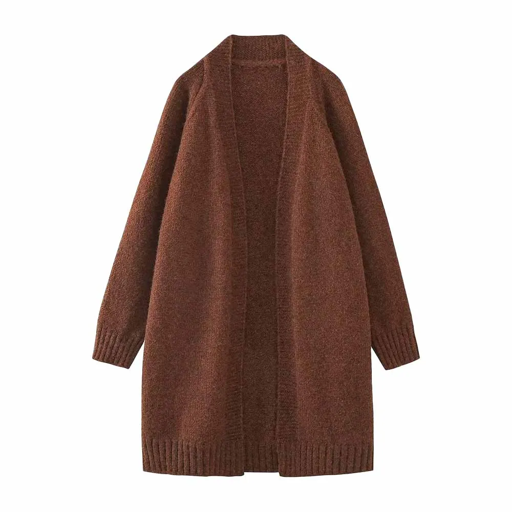 

TRAF Fall/Winter Knitted Cardigan Women's Elegant New Classic Style Solid Color Long Sleeve Female Fashion Retro Sweater Jacket
