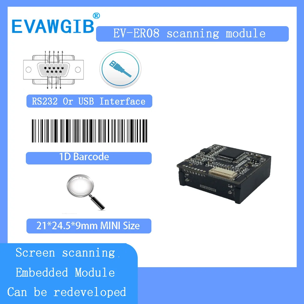 Barcode Módulo Motor Scanner Barato 1d 2d qr Code Reader Scanner Incorporado Oem Usb Ttl 232 - Imagem 4