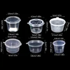 100Pcs Mini Plastic Packing Box 20-40ML Disposable Sauce Cup Round Clear Food Condiments Storage Container Box Kitchen Organizer 6