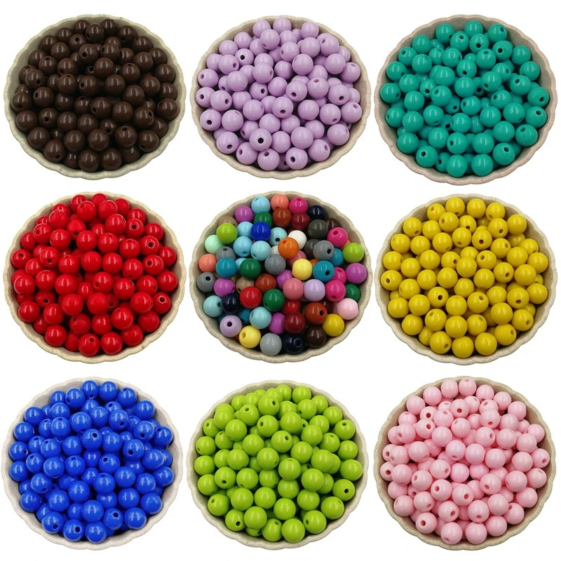 Set of 20 Colorful 10mm Acrylic Beads