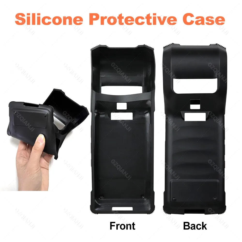 For Android POS Terminal Handheld Thermal 58mm POS Printer Nylon Fabric Crossbody Bag & Silicone Protective Case