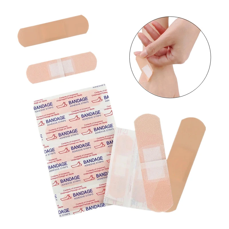 

100pcs/set Breathable Band Aid First Aid Strips for Wound Dressing Plaster Adhesive Bandages Woundplast Waterproof Skin Patch