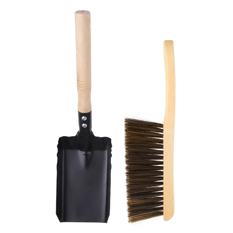 

Fireplace Cleaning Set Include Coal Shovel and Hearth Brush Cleaner for Home Fireplaces Firepit Tool Clean Tools 203C