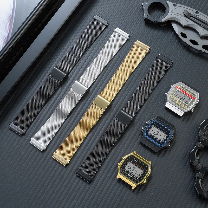 Stainless Steel Watchband for Small Square Metal Watches
