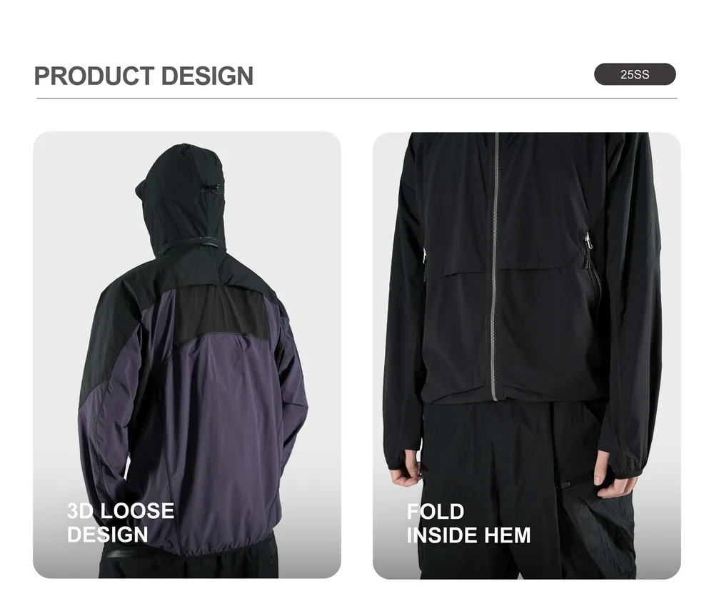 Reindee Lusion 25s UPF50+ Lightweight sunscreen jacket 3d loose design mesh splicing vent foldable techwear gorpcore
