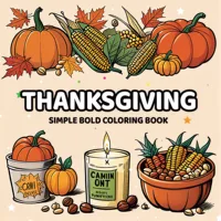 24 Page Art Coloring Book For Adults And Teens THANKSGIVING Theme SIMPLE BOLD Graffiti Painting Drawing For Relaxation Gift 2