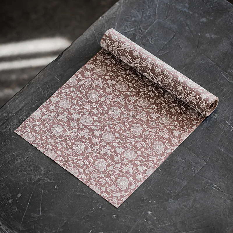 Verwirrte Lotusblüte elegante Seide Damast Tisch läufer Jacquard High-End-Esstisch matte Satin Tischdecke rechteckige Tee kissen – Detail 7