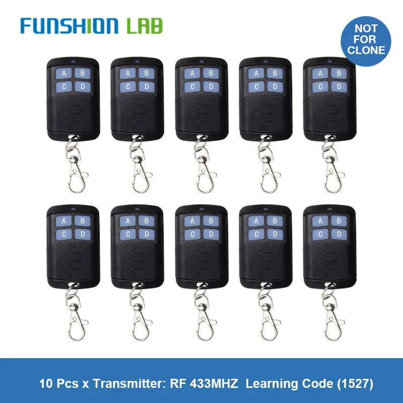 FUNSHION 433MHz 4 CH Button EV1527 Remote Control Switch RF Transmitter Wireless controllor remoto For Smart Home Garage Opener |