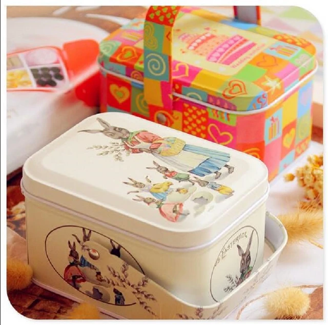 small metal tin box sewing kit