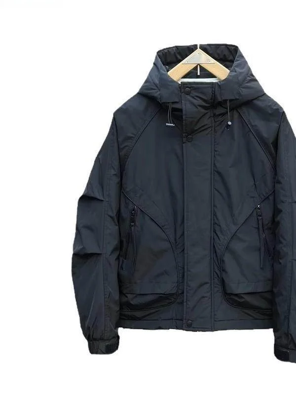 새로운 스타일 캐주얼 코튼 재킷 남성용 올매치 봄 가을 겨울 두꺼운 아웃도어 의류 순색 작업복 코트