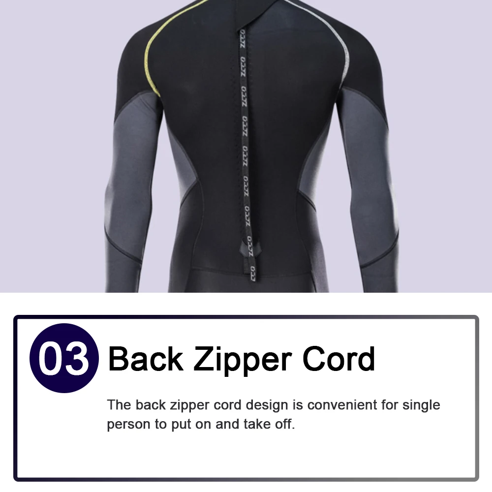 1.5mm Neoprene Mens Diving Suit Adults Full One-piece Wetsuit Back Zipper Cold-proof Long Sleeve Swimming Suit Kayak Surf Sports