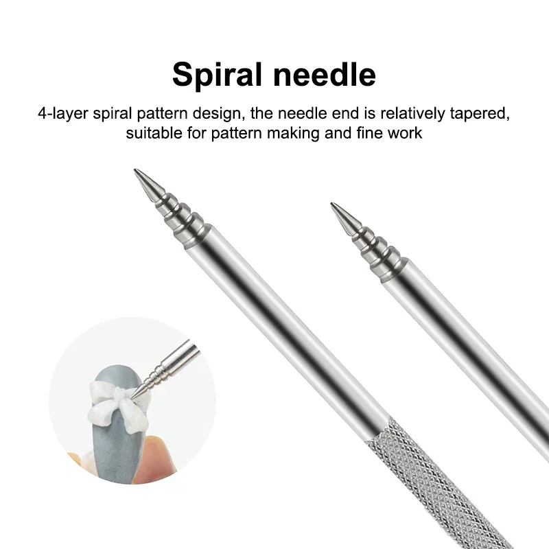 12.5cm Double-Ended Nail Carving Pen - Multi-Function 3D Flower Sculpture Brush, Mix Gel Polish Builder Pen for DIY Manicure